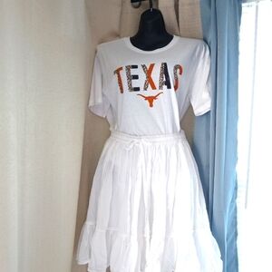 THREE SQUARE women's University of Texas short sleeve white t-shirt size XL